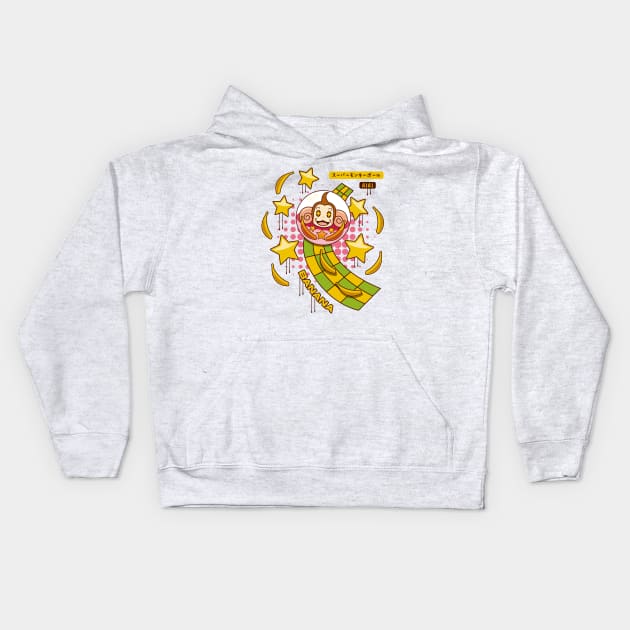 Monkey Banana Star Kids Hoodie by logozaste